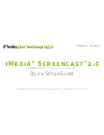 Preview for 1 page of iMedia Screencast 2.0 Quick Setup Manual