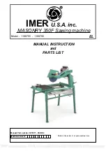 IMER USA 1188795 Manual Instruction And Parts List preview