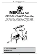 Предварительный просмотр 1 страницы IMER USA MORTARMAN 360 A MortarMixer Instruction Manual And Parts List