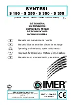 IMER 1105650 Operating, Maintenance, Spare Parts Manual preview