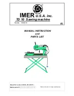 Preview for 1 page of IMER 1188616 Manual Instruction And Parts List