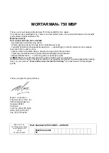 IMER Mortarman 750 MBP Manual предпросмотр