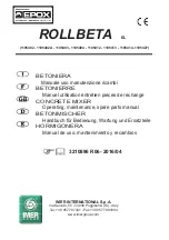 IMER ROLLBETA 1105402 Operating, Maintenance, Spare Parts Manual preview