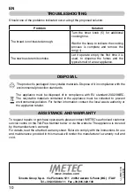 Предварительный просмотр 12 страницы Imetec G9401 Operating Instructions Manual