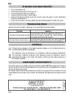 Preview for 14 page of Imetec H2401 Operating Instructions Manual