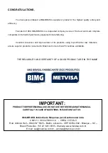 Preview for 2 page of IMG BRASIL BIMG METVISA FTE.150 Instruction Manual