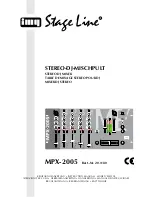 Предварительный просмотр 1 страницы IMG STAGE LINE MPX-2005 Instruction Manual