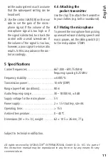 Предварительный просмотр 11 страницы IMG STAGELINE TXS-707HSE Instruction Manual