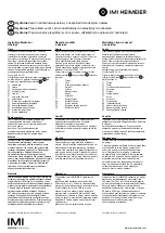 Preview for 4 page of Imi Heimeier Hydrolux Quick Start Manual