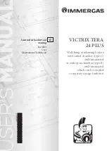 Immergas VICTRIX TERA 24 PLUS Instruction Booklet And Warning предпросмотр