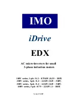 Предварительный просмотр 1 страницы IMO iDrive EDX 100V series 1-ph/0.2 - 0.75kW (0.25 - 1HP) Owner'S Manual