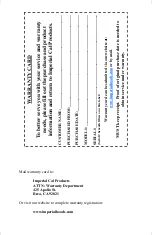 Preview for 14 page of Imperial Kitchen Ventilation 1930ENV Installation Instructions & Warranty Information