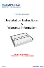 Imperial Kitchen Ventilation 2000PS-IS-8-SS Installation Instructions & Warranty Information preview