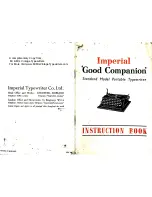 Imperial Typewriter Good Companion Instruction Book preview