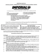 Предварительный просмотр 1 страницы Imperial IABR Series Owner'S Manual