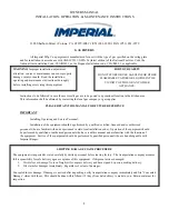 Imperial IFS series Owner'S Manual preview