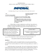 Preview for 1 page of Imperial IHPA Series Owner'S Manual