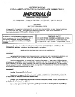 Предварительный просмотр 1 страницы Imperial IHR series Owner'S Manual