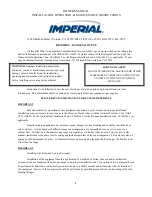 Предварительный просмотр 1 страницы Imperial IR series Owner'S Manual