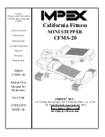 Impex California Fitness CFMS-20 Owner'S Manual предпросмотр