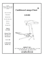 Предварительный просмотр 1 страницы Impex Caribbean Lounge Chair GD-800 Owner'S Manual