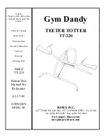 Impex Gym Dandy TT-220 Owner'S Manual preview