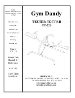 Предварительный просмотр 1 страницы Impex Gym Dandy TT-220 Owner'S Manual