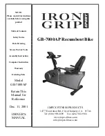 Preview for 1 page of Impex Iron Grip Sport GB-7000AP Owner'S Manual