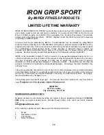 Preview for 11 page of Impex Iron Grip Sport IGS-05 Owner'S Manual