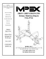 Preview for 1 page of Impex IRON GRIP STRENGTH TSA-5761 Owner'S Manual