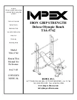 Impex IRON GRIP STRENGTH TSA-5762 Owner'S Manual preview