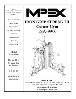 Preview for 1 page of Impex IRON GRIP STRENGTH TSA-9900 Owner'S Manual