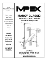 Impex MARCY CLASSIC MCB-252 Owner'S Manual preview