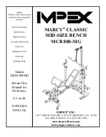 Impex Marcy Classic MCB 880-MG Owner'S Manual preview