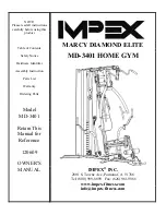 Impex MARCY DIAMOND ELITE MD-3401 Owner'S Manual preview