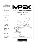 Impex MARCY DIAMOND ELITE MD-440 Owner'S Manual предпросмотр