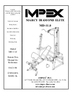 Preview for 1 page of Impex MARCY MD-11.0 Owner'S Manual