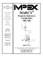 Предварительный просмотр 1 страницы Impex Marcy ME-708 Owner'S Manual