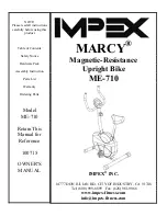 Предварительный просмотр 1 страницы Impex MARCY ME-710 Owner'S Manual