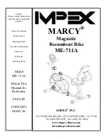 Предварительный просмотр 1 страницы Impex MARCY ME-711A Owner'S Manual