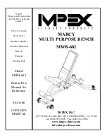 Предварительный просмотр 1 страницы Impex MARCY MULTI PURPOSE BENCH MWB-682 Owner'S Manual