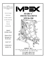 Предварительный просмотр 1 страницы Impex MARCY MWB-4300 Owner'S Manual