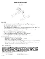 Предварительный просмотр 1 страницы Impex MARCY NS-912 Owner'S Manual