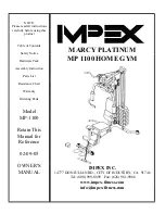 Impex MARCY PLATINUM MP 1100 Owner'S Manual preview