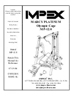 Preview for 1 page of Impex MARCY PLATINUM MP-12.0 Owner'S Manual