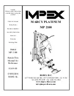 Impex MARCY PLATINUM MP 2100 Owner'S Manual preview