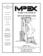 Impex Marcy Platinum MP-2105 Owner'S Manual preview