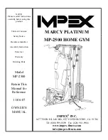 Preview for 1 page of Impex MARCY PLATINUM MP-2500 Owner'S Manual