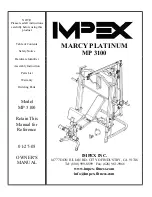 Impex MARCY PLATINUM MP-3100 Owner'S Manual preview