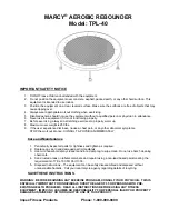 Impex MARCY TPL-40 Product Manual предпросмотр